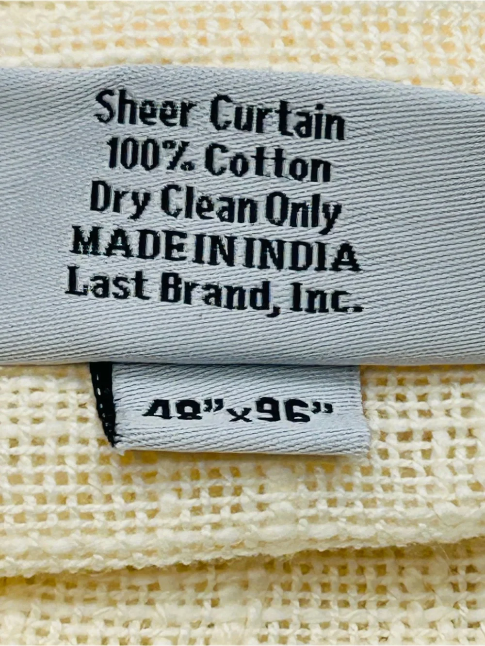QUINCE Set Of 2 48x96 Cotton Sheer Curtains Ivory 0381